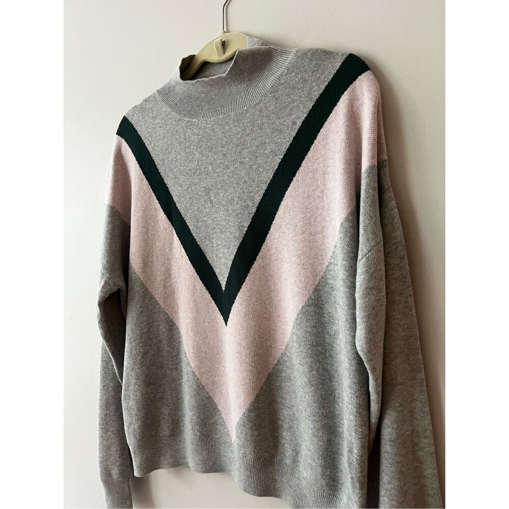Grey Striped Cotton Sweater